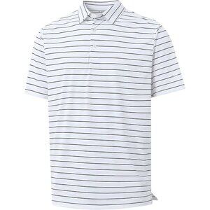 NWT Men’s Maelreg Performance Polo Shirt Black & White Stripes Medium